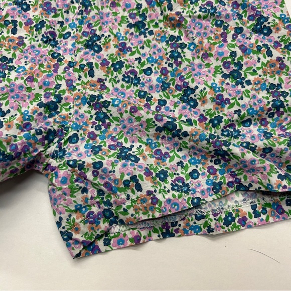 Bisby Blue Purple Floral Sleeveless Romper Ruffle Strap - Picture 3 of 4